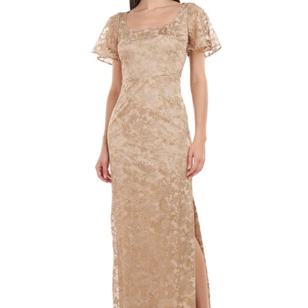 JS Collections BRYNLEE FLUTTER COLUMN GOWN